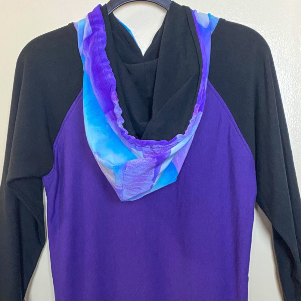 Custom Patchwork Purple Raglan Hoodie - Picture 6 of 6